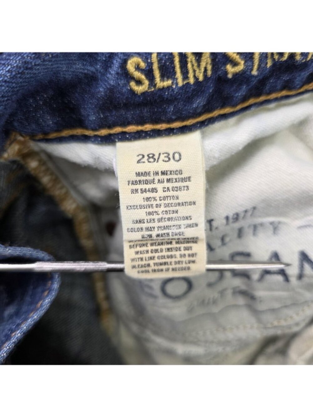 American Eagle Outfitters AEO Jeans Mens 28x30 Blue Slim Straight Denim Pockets - Picture 5 of 10